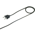 Cord-set with 1,5m black cable 2x0,75mm² and black EU 2P non-rewirable plug