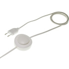 Cord-set with 3,0m white cable 2x0,75mm², white EU 2P non-rewirable plug and footer switch
