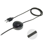 Cord-set with 3, 0m black cable 2x0, 75mm², black EU 2P non-rewirable plug and footer switch