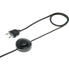 Cord-set with 4, 0m black cable 2x0, 75mm², black EU 2P non-rewirable plug and footer switch
