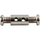 Cord grip H.1xD.0,6cm 2 holes of 2mm, in nickel plated brass