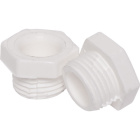 Hex head nipple with 5, 5mm long thread M10x1, in white thermoplastic resin