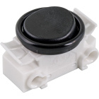 Whiteplastic switch with black button and ring