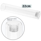 Tube LOFOI cylindrical made of glass transparent H.22cm, for G9 (thread)