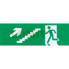 Self-adhesive sign with safety pictogram stairs arrow/ up/ right 65*200mm