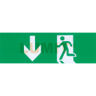 Self-adhesive sign with safety pictogram arrow/ down/ 65*200mm
