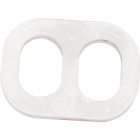 Cord strain for 2-pole flat cable, in white thermoplastic resin, 14x10x2.4mm