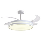 Ceiling fan DC TROYA white, 4 retractable blades, 72W LED 3000|4000|6000K, H.35xD.108/50cm