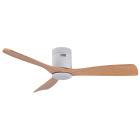 Ceiling fan DC SIROCO OFF white/beech wood, 3 blades, H.18xD.130cm