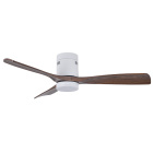 Ceiling fan DC SIROCO ON white/oak, 3 blades, 40W LED 3000|4000|6500K, H.18xD.130cm