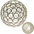 Antique brass tulip BALBINA spherical and open, made of metal with crystals D.13x11cm, for E27