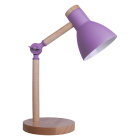 Table Lamp TEACHER 1xE27 H.47xD.15cm Purple mate/Wood