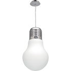 Suspensão LUZ 1xE27 Alt.Reg.xD.29cm Branco/Cromado