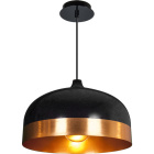 Suspensão EDISON 1xE27 Alt.Reg.xD.33cm Preto/Dourado