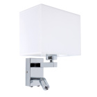 Aplique PARADIGMA 1x3W LED+1x40WE27 240lm 4000K C.23xL.18,5xAlt.32cm Branco/Cromado