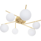 Candeeiro de tecto ANALU 6xG9 Alt.17xD.60cm Dourado/Branco