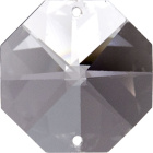 Pedra oitavada de cristal D.2,2cm 2 furos transparente (caixa)