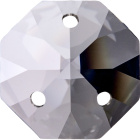 Pedra oitavada de cristal D.1,6cm 3 furos transparente (caixa)