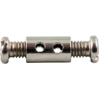 Cord grip H.1xD.0,6cm 2 holes of 2mm, in nickel plated brass (MO15*NI)