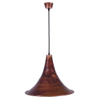 Suspensão COPPER 1xE27 Alt.Reg.xD.38cm em cobre com acabamento  martelado rústico