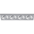 Foco de encastrar QUIRINO rectangular rotativo 4x1W LED 224lm 5400K 30° C.23,5xL.7xAlt.0,3cm Níquel