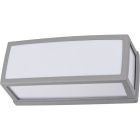 Aplique ALCOA rectangular IP54 1x10W LED 1100lm 4000K C.26xL.11,5xAlt.11cm Cinzento