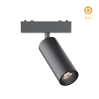 Foco para calha magnética PIQUET (2 condutores) 9W LED 330lm 3000K 24° Alt.16xD.4,4cm preto