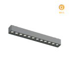 Barra para calha magnética PIQUET (2 condutores) 12W LED 940lm 3000K 24° C.23xL.2,6xAlt.2,4cm preto