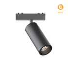 Foco para calha magnética PIQUET (2 condutores) 18W LED 1500lm 3000K 24° Alt.18,5xD.5,5cm preto