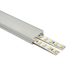 Calha sem abas para fita LED com difusor opalino L.23,5x Alt.9,8mm