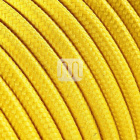 Cabo elétrico redondo flexível revestido a tecido H03VV-F 2x0,75mm2 D.6.2mm, em amarelo TO58