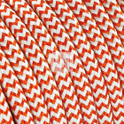 Cabo elétrico redondo flexível revestido a tecido H03VV-F 2x0,75mm2 D.6.2mm, em laranja/branco TO105