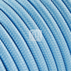Cabo elétrico redondo flexível revestido a tecido H03VV-F 2x0,75mm2 D.6.2mm, em azul claro TO71