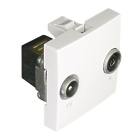 R-TV Socket (Terminal Type) (2 Modules), series connection, matte white