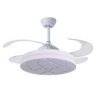 Ventoinha de tecto MARTE branca, 4 palas retráteis, 72W LED 3000|4000|6000K, Alt.35xD.108/50cm