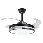 Ventoinha de tecto ROBIN preta, 4 palas retráteis, 72W LED 3000|3500|6500K, Alt.35xD.107/50cm