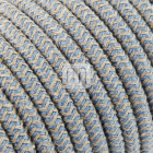 Cable eléctrico cubierto con tela redonda flexible H03VV-F 2x0,75 D.6.8mm arena/azul TO446