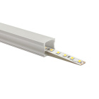Perfil sin alas para tira LED blanco con difusor opalino An.17,6x Al.14,47mm