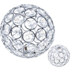 Chrome tulip KEGAN spherical and open, made of metal w/crystals D.10,5x10,5cm, for G9 (screw thread)