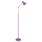 Candeeiro de pé TEACHER 1xE27 Alt.150cmxD.22cm Roxo mate/Madeira