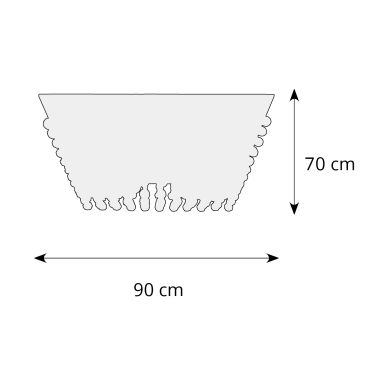 Plafond DANIELA 12xE14+10xG4 (12V)+237x0.06W LED C.90xL.70xAlt.33cm Cromado