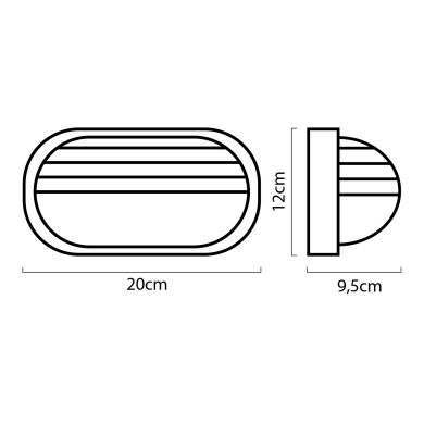 Aplique CAIMA pequeno IP44 1xE27 C.20xL.9,5xAlt.12cm Branco