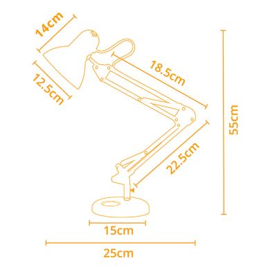Table Lamp ANTIGONA articulated 1xE27 L.15xH.Reg.cm matt lilac