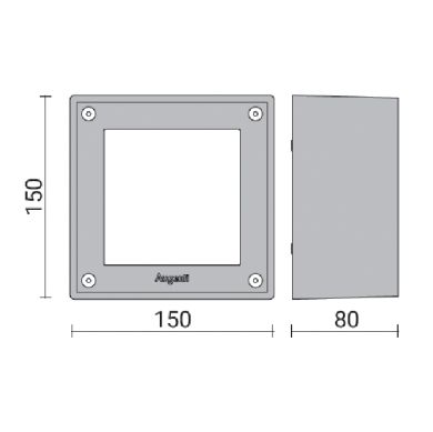 Plafond QUADRA quadrado IP65 1xR7S 78mm C.15xL.8xAlt.15cm Branco