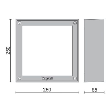 Plafond QUADRA MAX IP65 1xG24d-3 C.25xL.25xAlt.8,5cm Antracite