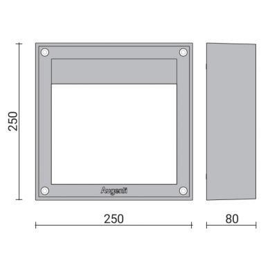 Aplique QUADRA MAX IP65 1xR7s 118mm C.25xL.25xAlt.8cm Alumínio+Vidro Antracite