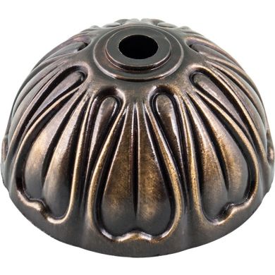 Center cover/bobeche D.8cm with 1 central hole, in oxidized zamak