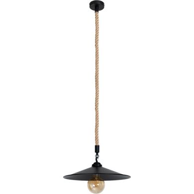 Suspensão CREMILDA 1xE27 Alt.Reg.xD.36cm Corda Preto