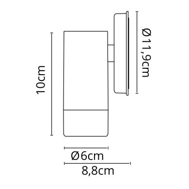 Aplique TUELA 1xGU10 max7W IP44 Branco