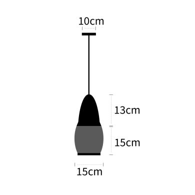 Colgante CAPITOLINA 1xE27 Al.Reg.xD.14cm Negro/Ámbar